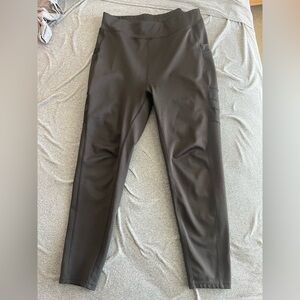 POP Fit full length black leggings.  Pockets. Sheer panel below the pockets. 2XL